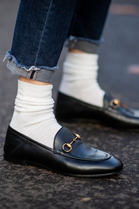 socks with gucci loafers.